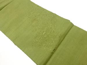 手織り紬汕頭刺繍色紙に華紋・花鳥模様名古屋帯